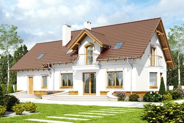  Projekt domu Dla Ciebie 1 w2 z garażem 2-st. [A1] (WRF1959) - projekt domu parterowego z poddaszem - Zdjęcie 4