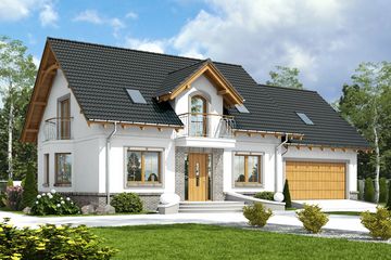  Projekt domu Dla Ciebie 1 w2 z garażem 2-st. [A1] (WRF1959) - projekt domu parterowego z poddaszem - Zdjęcie 5