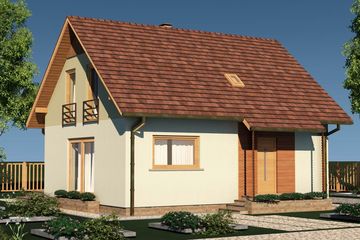  Projekt domu Domek Nieduży MINI ET (010 ET MINI) (SLF1104) - projekt domu parterowego z poddaszem - Zdjęcie 3