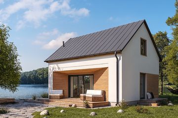  Projekt domu letniskowego Pilawa 02 (KZB1025) - projekt domu letniskowego parterowego z poddaszem - Zdjęcie 1