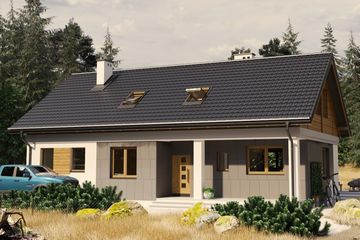  Projekt domu Modrzyk Max (1633) (KRD2782) - projekt domu parterowego z poddaszem - Zdjęcie 1