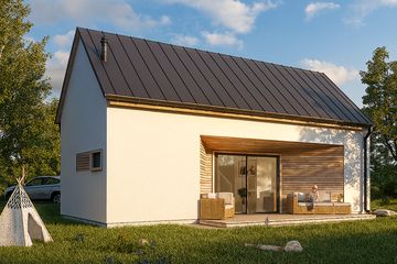  Projekt domu letniskowego Pilawa 03 (KZB1026) - projekt domu letniskowego parterowego z poddaszem - Zdjęcie 2