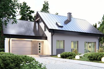  Projekt domu uA74 (WCB1098) - projekt domu parterowego z poddaszem - Zdjęcie 1