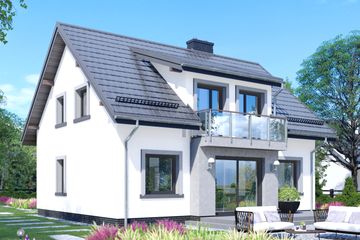  Projekt domu APS 032 NEW + P (LUA1424) - projekt domu parterowego z poddaszem - Zdjęcie 2