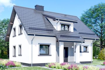  Projekt domu APS 032 NEW + P (LUA1424) - projekt domu parterowego z poddaszem - Zdjęcie 1