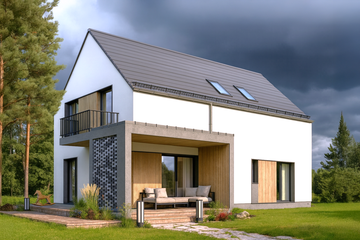  Projekt domu Tyniec 03A (KZB1027) - projekt domu parterowego z poddaszem - Zdjęcie 2