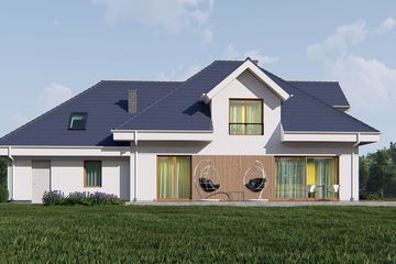 Projekt domu uA29v2 - parterowy z poddaszem dom o powierzchni 180,38 m², dach kopertowy - ujęcie 3