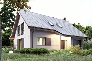  Projekt domu uA80 (WCB1106) - projekt domu parterowego z poddaszem - Zdjęcie 1