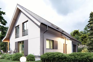  Projekt domu uA80 (WCB1106) - projekt domu parterowego z poddaszem - Zdjęcie 2