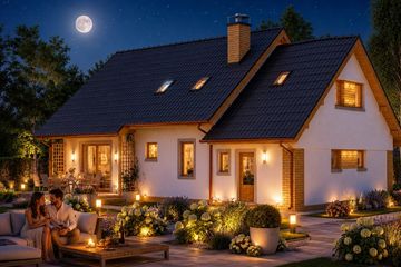 Projekt domu BW-03 wariant 8 - parterowy z poddaszem dom o powierzchni 110,90 m², dach dwuspadowy - ujęcie 3