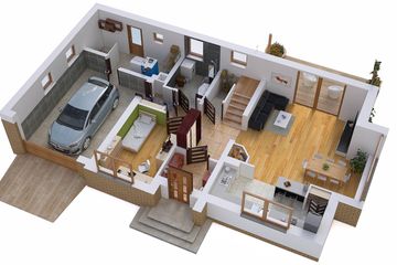 Projekt domu BW-03 wariant 8 - parterowy z poddaszem dom o powierzchni 110,90 m², dach dwuspadowy - ujęcie 4