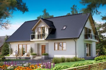  Projekt domu BS-16 wariant 1 dwulokalowy (JGC1208) - projekt domu parterowego z poddaszem - Zdjęcie 1