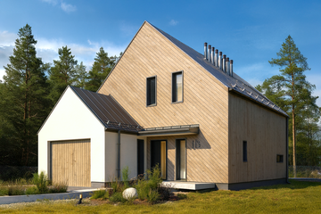  Projekt domu Kompaktowy 03A (KZB1028) - projekt domu parterowego z poddaszem - Zdjęcie 1