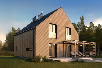  Projekt domu Kompaktowy 03A (KZB1028) - projekt domu parterowego z poddaszem - Zdjęcie 2