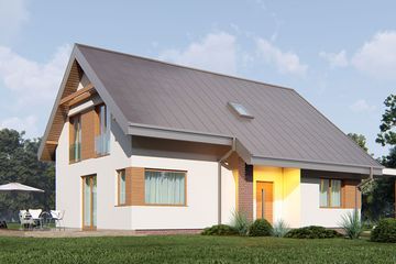  Projekt domu uA17v2 (WCB1109) - projekt domu parterowego z poddaszem - Zdjęcie 1