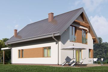  Projekt domu uA17v2 (WCB1109) - projekt domu parterowego z poddaszem - Zdjęcie 2