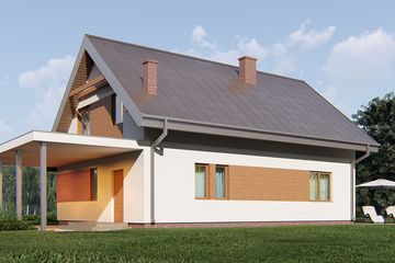  Projekt domu uA17v2 (WCB1109) - projekt domu parterowego z poddaszem - Zdjęcie 3