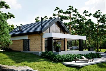  Projekt domu letniskowego HomeKoncept 66 A DL (KRX1084) - projekt domu letniskowego parterowego z poddaszem - Zdjęcie 4