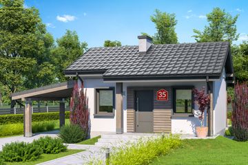  Projekt domu przy Bukowej 35 (KRK1540) - projekt domu parterowego - Zdjęcie 2
