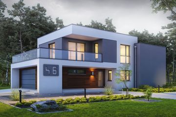  Projekt domu Wyrazisty D46 (WWB1045) - projekt domu z pełnym piętrem - Zdjęcie 1