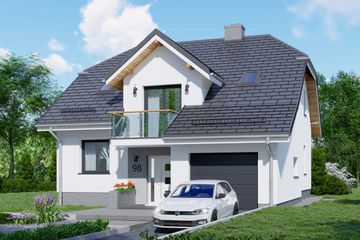  Projekt domu APS 098 + P (LUA1427) - projekt domu parterowego z poddaszem - Zdjęcie 2