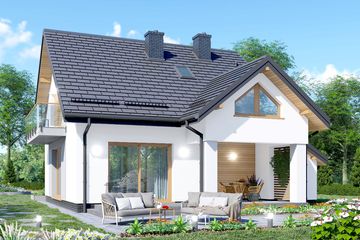 Projekt domu APS 094 NEW - parterowy z poddaszem dom o powierzchni 107,40 m², dach dwuspadowy - ujęcie 3