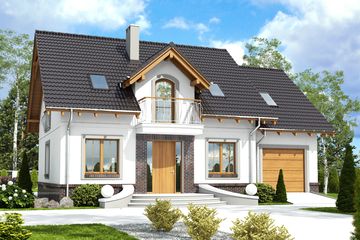  Projekt domu Dla Ciebie 5 z garażem 1-st. [A2] (WRF1979) - projekt domu parterowego z poddaszem - Zdjęcie 1