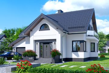  Projekt domu APS 222 (LUA1433) - projekt domu parterowego z poddaszem - Zdjęcie 1