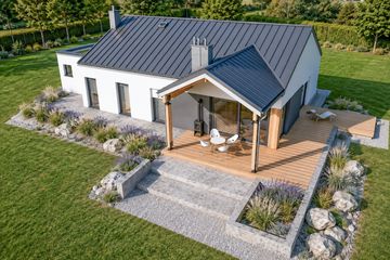 Projekt domu Mini 4 w. III G1 - parterowy dom o powierzchni 130,04 m², dach dwuspadowy - ujęcie 5
