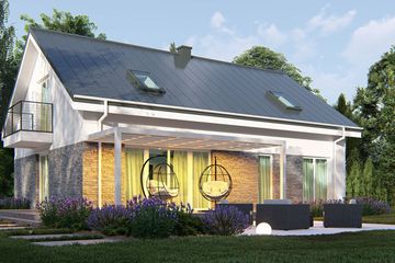  Projekt domu uA11v2 (WCB1120) - projekt domu parterowego z poddaszem - Zdjęcie 2
