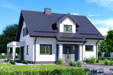  Projekt domu APS 196 NEW (LUA1435) - projekt domu parterowego z poddaszem - Zdjęcie 1