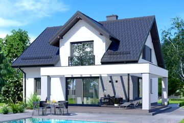  Projekt domu APS 196 NEW (LUA1435) - projekt domu parterowego z poddaszem - Zdjęcie 2