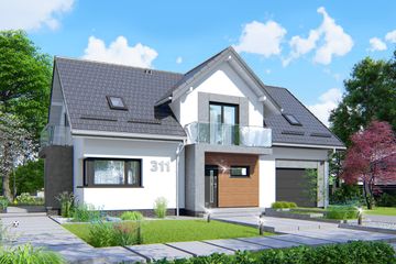  Projekt domu APS 311 (LUA1438) - projekt domu parterowego z poddaszem - Zdjęcie 1