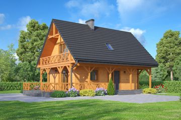  Projekt domu Bartnowice dws (KRP2262) - projekt domu parterowego z poddaszem - Zdjęcie 1
