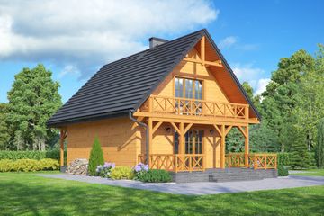  Projekt domu Bartnowice dws (KRP2262) - projekt domu parterowego z poddaszem - Zdjęcie 2