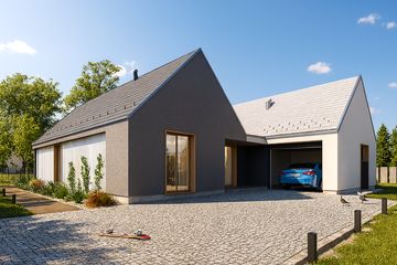  Projekt domu Dwie bryły 03 (KZB1033) - projekt domu parterowego - Zdjęcie 2