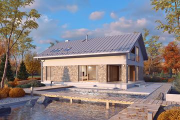  Projekt domu Słoneczny 2 (BSA2201) - projekt domu parterowego z poddaszem - Zdjęcie 1