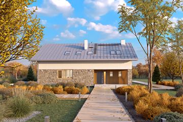  Projekt domu Słoneczny 2 (BSA2201) - projekt domu parterowego z poddaszem - Zdjęcie 2