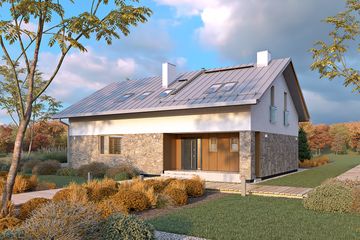  Projekt domu Słoneczny 2 (BSA2201) - projekt domu parterowego z poddaszem - Zdjęcie 3