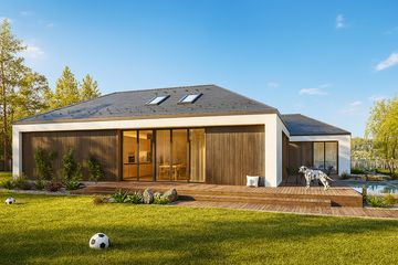  Projekt domu Dwie bryły 04 (KZB1036) - projekt domu parterowego - Zdjęcie 2