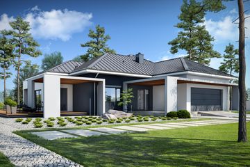  Projekt domu Przejrzysty D27 wariant I (WWB1052) - projekt domu parterowego - Zdjęcie 1