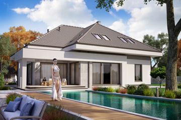  Projekt domu KA61 (PKT1085) - projekt domu parterowego z poddaszem - Zdjęcie 2