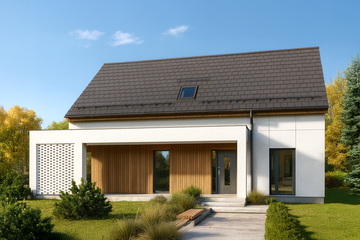  Projekt domu Z pergolą 01B (KZB1041) - projekt domu parterowego z poddaszem - Zdjęcie 1