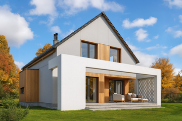  Projekt domu Z pergolą 01B (KZB1041) - projekt domu parterowego z poddaszem - Zdjęcie 2