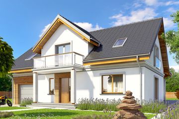  Projekt domu AJR 13 wersja A1 z garażem (WOJ1026) - projekt domu parterowego z poddaszem - Zdjęcie 1