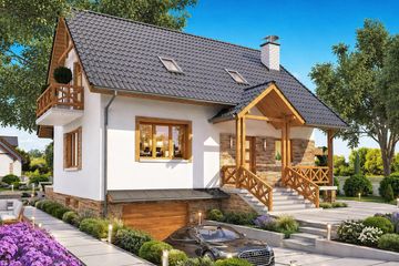  Projekt domu BW-49 wariant 10 podpiwniczony (JGC1215) - projekt domu parterowego z poddaszem - Zdjęcie 1