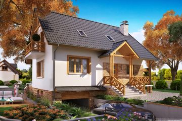  Projekt domu BW-49 wariant 10 podpiwniczony (JGC1215) - projekt domu parterowego z poddaszem - Zdjęcie 1