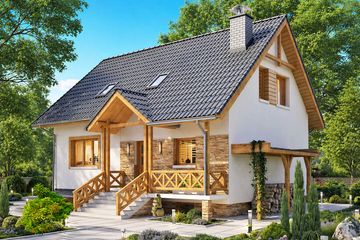  Projekt domu BW-49 wariant 10 podpiwniczony (JGC1215) - projekt domu parterowego z poddaszem - Zdjęcie 2