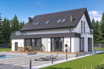 Projekt domu Sej-pro 003 energo - parterowy z poddaszem dom o powierzchni 122,01 m², dach dwuspadowy - ujęcie 4