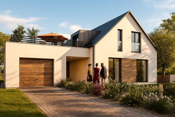  Projekt domu Z wnęką 05 (KZB1045) - projekt domu parterowego z poddaszem - Zdjęcie 2